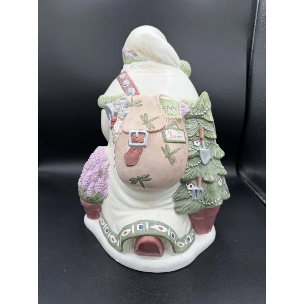 🎅 Pfaltzgraff Naturewood 2000 Santa Cookie Jar 🍪 🎄 Slight Crazing Bottom